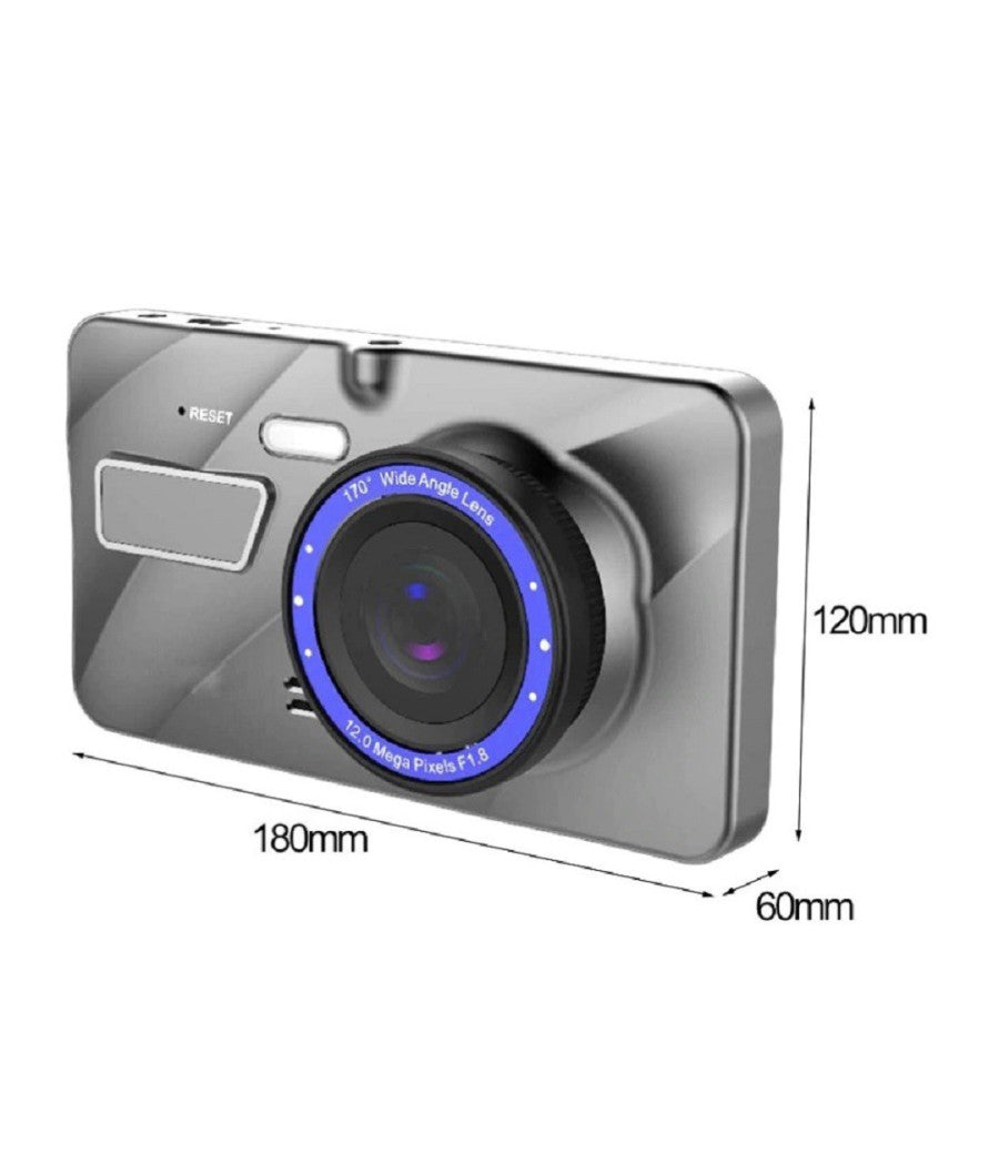 Mini Dvr Telecamera Videoregistratore Per Auto 2 Telecamere Super Hd Display 4"         