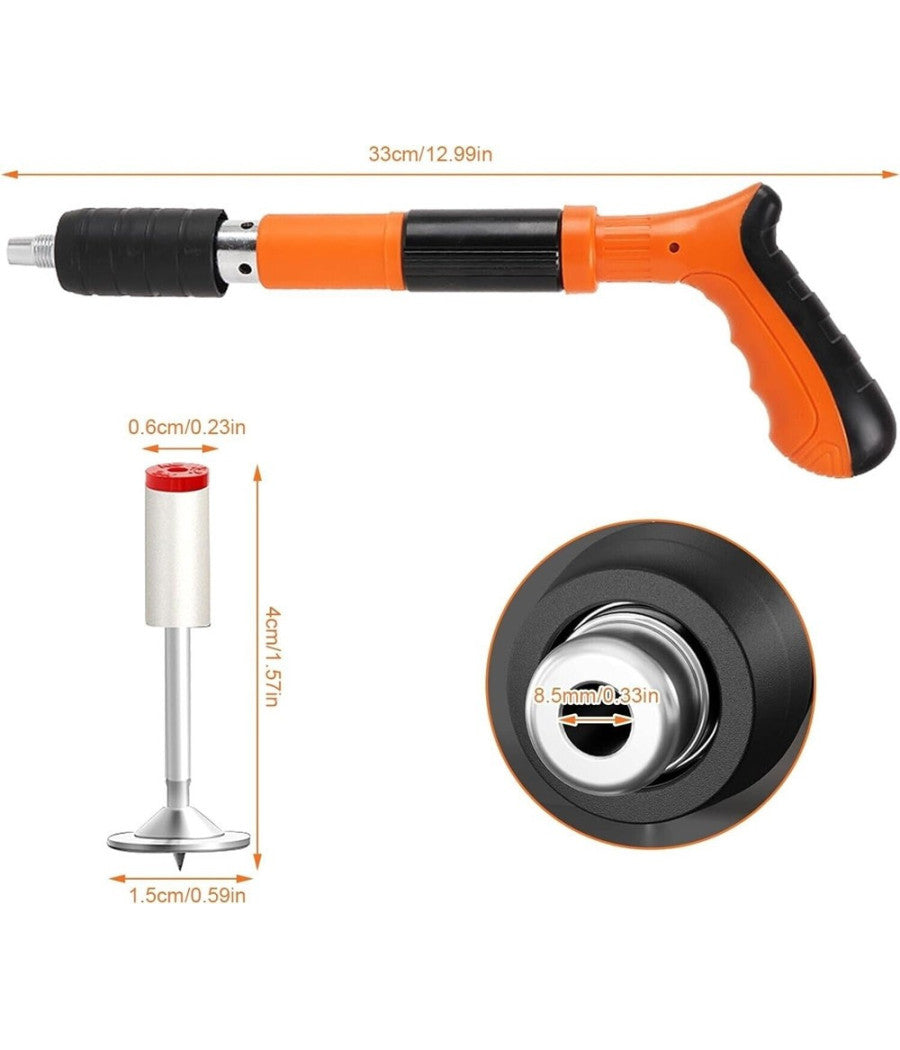 Mini Pistola Sparachiodi Manuale Con 10 Chiodi Portatile Silenziatore Regolabile         