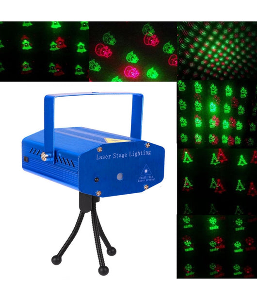 Mini Proiettore Luce Luci Per Natale Natalizio Mini Dj Verde Rosso Illuminazione         