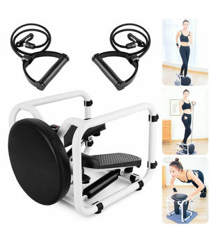 Mini Stepper Multifunzione Con Bande Elastici Di Resistenza Seduta Fitness Casa         