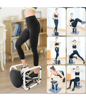 Mini Stepper Multifunzione Con Bande Elastici Di Resistenza Seduta Fitness Casa         