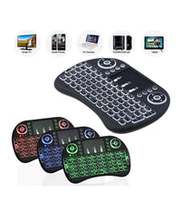 Mini Tastiera Qwerty Retroilluminato Wireless Ergonomica Con Mouse Touchpad         