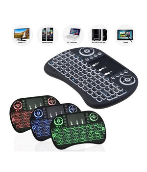 Mini Tastiera Qwerty Retroilluminato Wireless Ergonomica Con Mouse Touchpad         