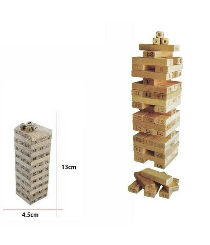 Mini Torre Verticale Puzzle Legno Numeri Dadi Gioco Educativo Bambini         