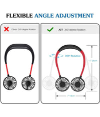 Mini Ventilatore Portatile Supporto Cuffie Appeso Al Collo Ricaricabile Usb Fan         