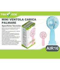 Mini Ventilatore Tekone Air16 Portatile Ventole Carica Palmare         