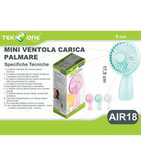 Mini Ventilatore Tekone Air18 Portatile Ventole Carica Palmare         