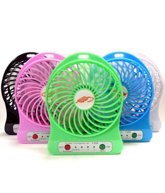 Mini Ventilatore Usb Ricaricabile Regolabile 3 Velocità  Portatile A Batterie         