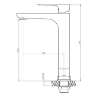 FERIDRAS MISCELATORE MONOCOMANDO RUBINETTO LAVABO ALTO NERO OPACO SERIE FLAT 401082