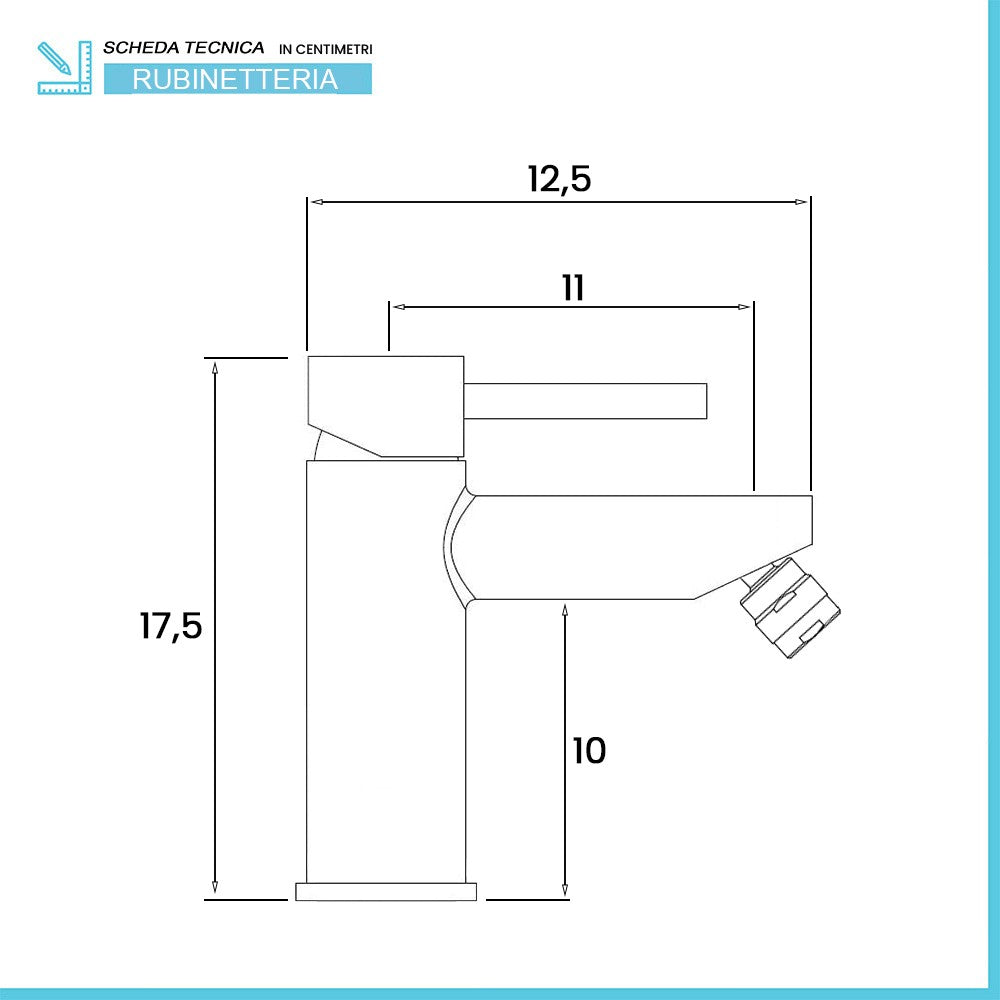 Miscelatore bidet inox cromato lucido con piletta click-clack York 