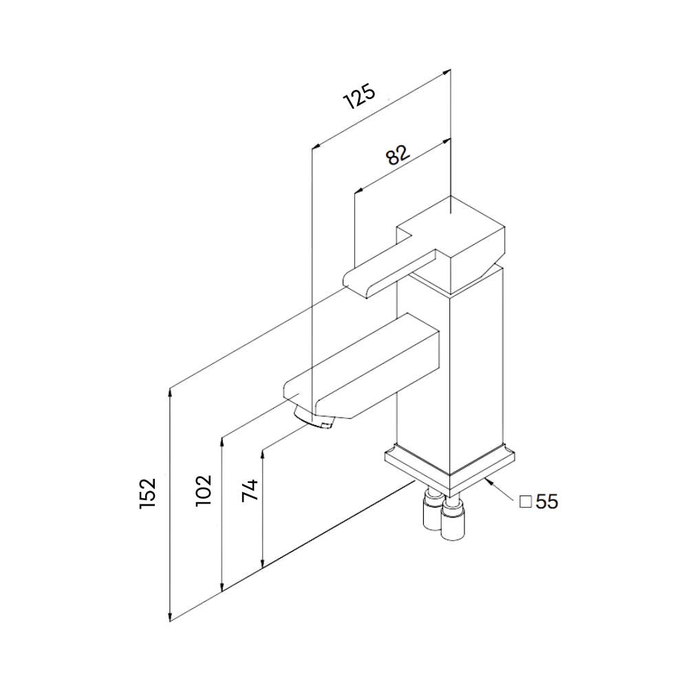 Miscelatore cromato lavabo Quadra