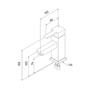 Miscelatore cromato lavabo Quadra