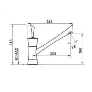 Rubinetto Cucina Miscelatore Monocomando Lavello Girevole in Ottone Regina  Cromato