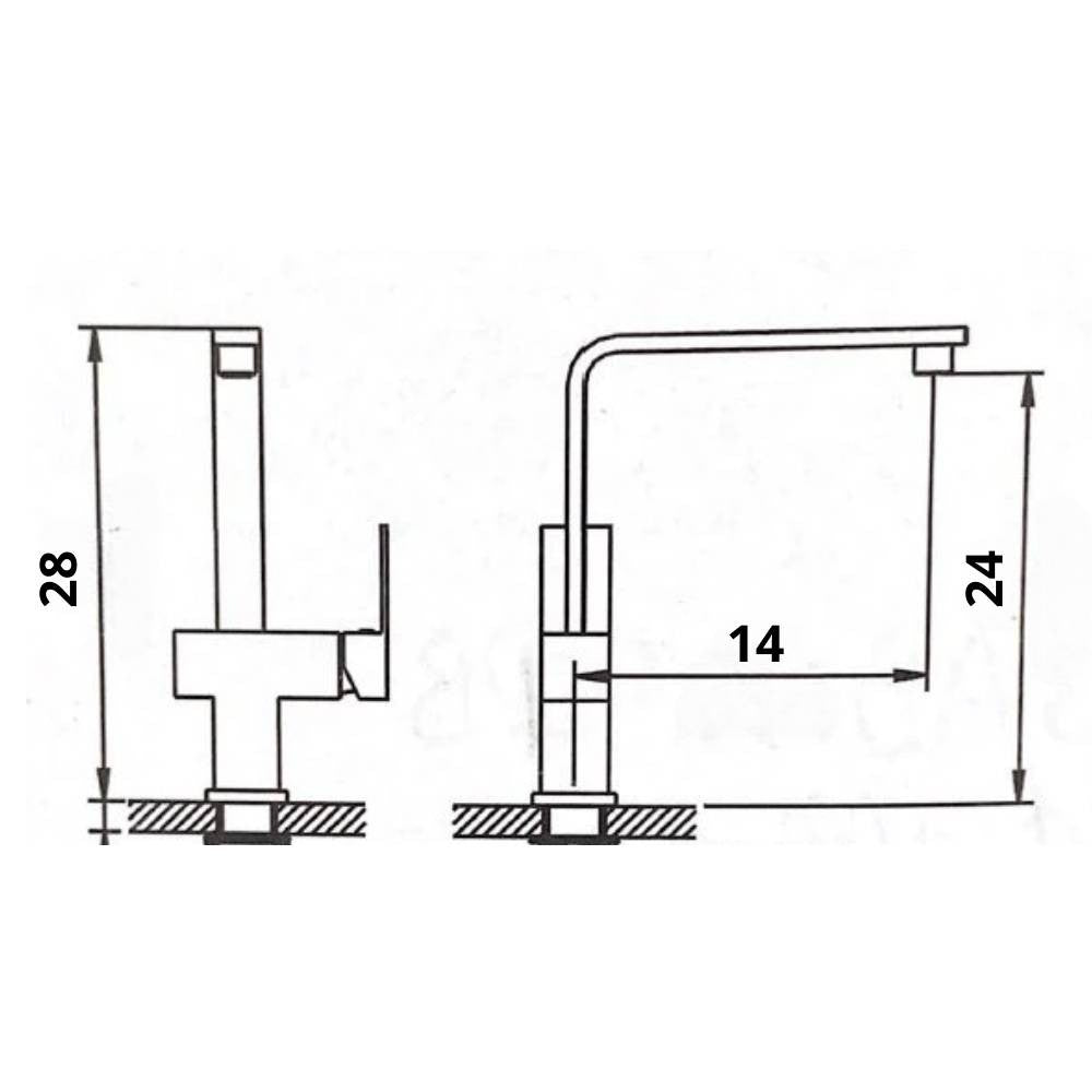 Rubinetto Cucina Miscelatore Monocomando Lavello Girevole in Ottone Supreme Finitura Inox