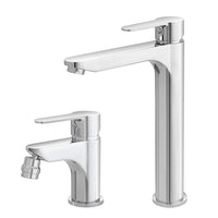 Miscelatore lavabo alto e bidet cromo con scarico click clack Zoe