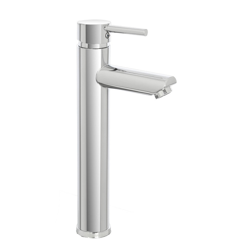 Miscelatore lavabo alto inox cromo lucido con piletta click-clack York 