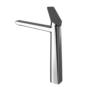 Miscelatore lavabo alto in ottone cromo con sottile leva monocomando Nemes