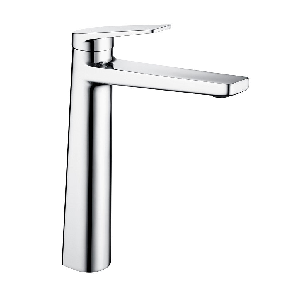 Miscelatore lavabo alto in ottone cromo con sottile leva monocomando Nemes