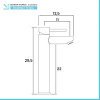 Miscelatore lavabo alto nero opaco con piletta click clack | York