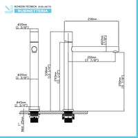 Miscelatore lavabo alto nero opaco senza leva in acciaio inox Gemini