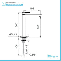 Miscelatore lavabo alto serie Italia cromato