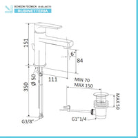 Miscelatore lavabo cromato Mariani serie Artic scarico incluso