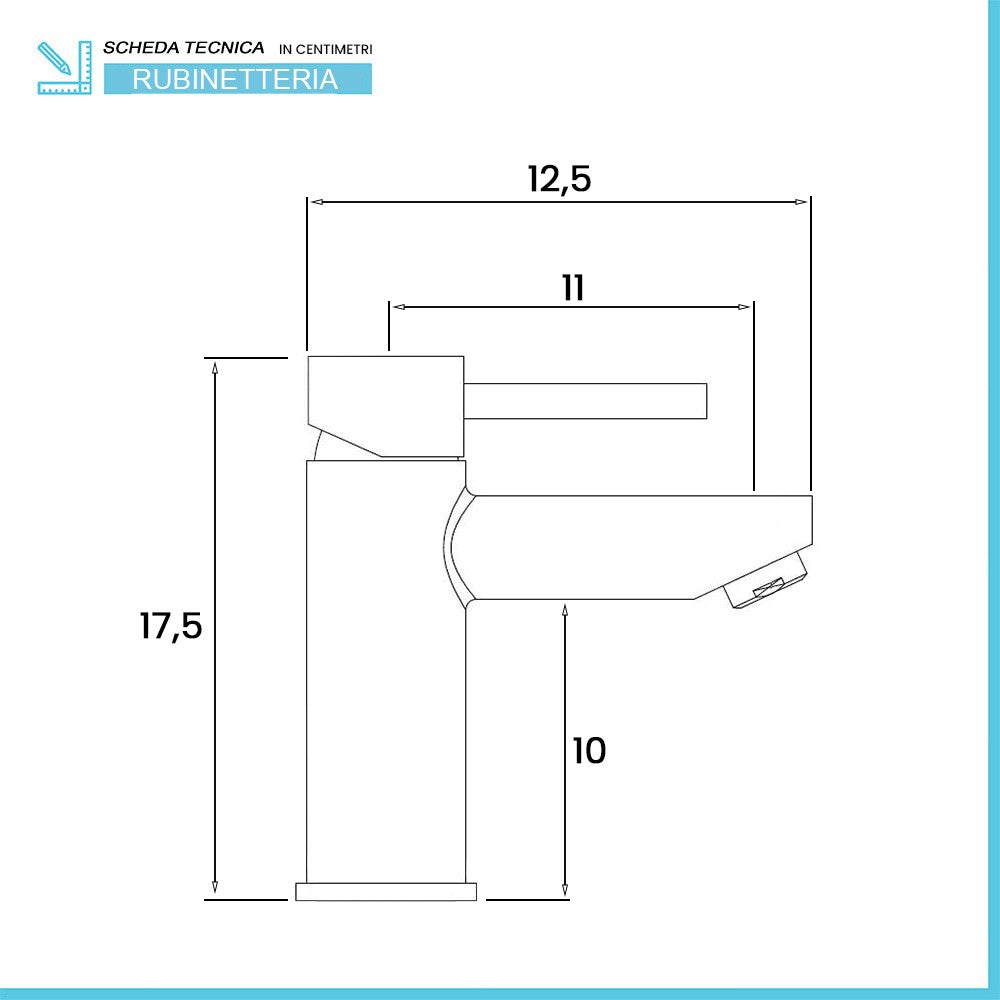 Miscelatore lavabo inox cromato lucido con piletta click-clack York 