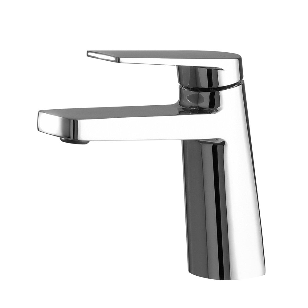 Miscelatore lavabo in ottone cromato con sottile leva monocomando Nemes