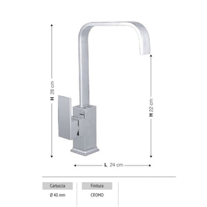 Rubinetto Cucina Miscelatore Monocomando Lavello in Ottone Malaga Cromato