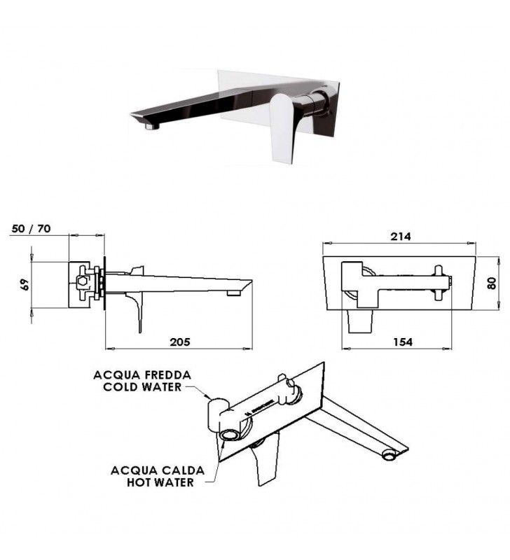 Miscelatore a incasso per lavabo serie diva cod 75653