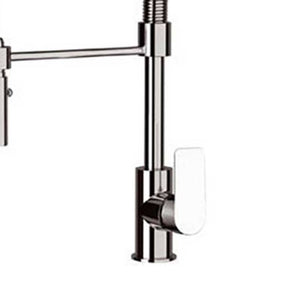 Miscelatore monocomando lavello di design con flessibile nero - serie winner cod 81546