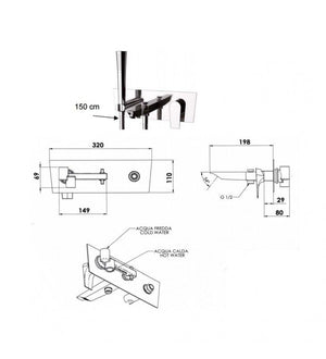 Miscelatore per vasca da incasso con kit doccia - serie diva cod 75654