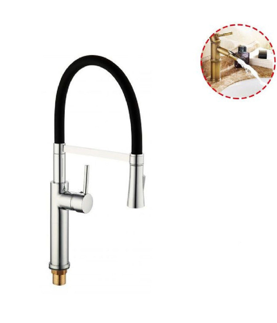 Miscelatore Rubinetto Lavello Cucina Getto Per Lavabo Design Con Doccetta 59660         