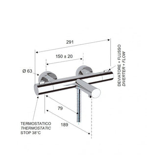 Set doccia con colonna doccia e doccetta - serie elegance cod 76264