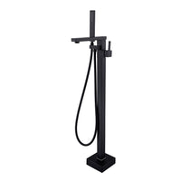 Miscelatore vasca freestanding a pavimento nero opaco quadrato 