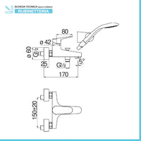 Miscelatore vasca Nobili Hof/Blues cromato con kit doccia