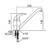 Miscelatore ACQUAMIX 9207 canna bassa girevole 9207MISCCRM