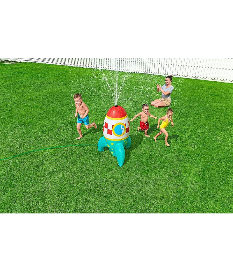 Missile Gioco Spruzza Acqua Gonfiabile A Razzo Spaziale Bambini 61x64x102cm 52572         