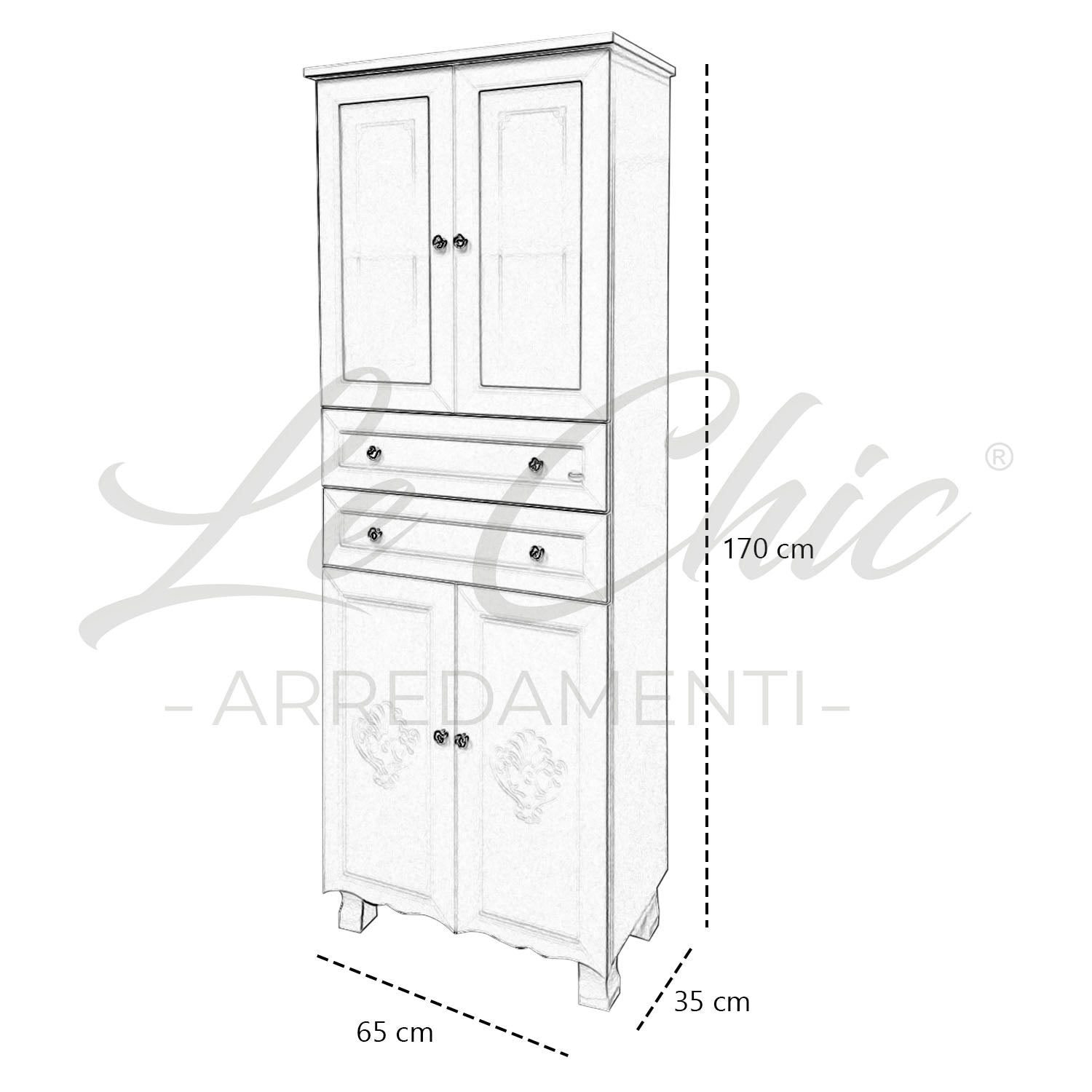 Colonna a doppia anta shabby chic Lusso