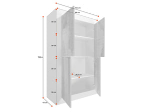 Credenza Moderna bianco lucido e pero, ZLCBSC-MA-BP