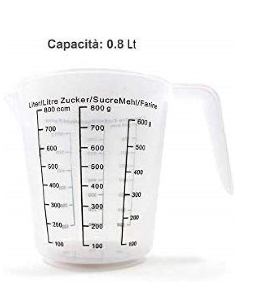 Misurino Dosatore 800ml Con Scala Graduata Plastica Recipiente Precisione Liquidi         