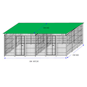 2 box uniti per cani da esterno copertura zincato a caldo ciascuno da 300x300xh180 cm