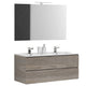 Mobile bagno 120cm sospeso con doppio lavabo legno rovere