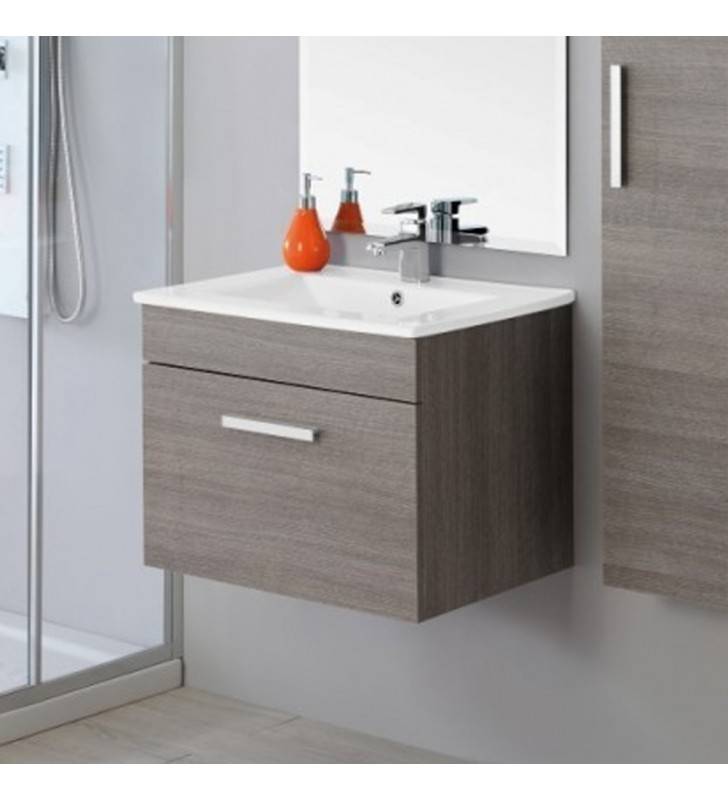 Specchiera bagno 2 ante rovere chiaro 90x16x60,5 cm cod 77983