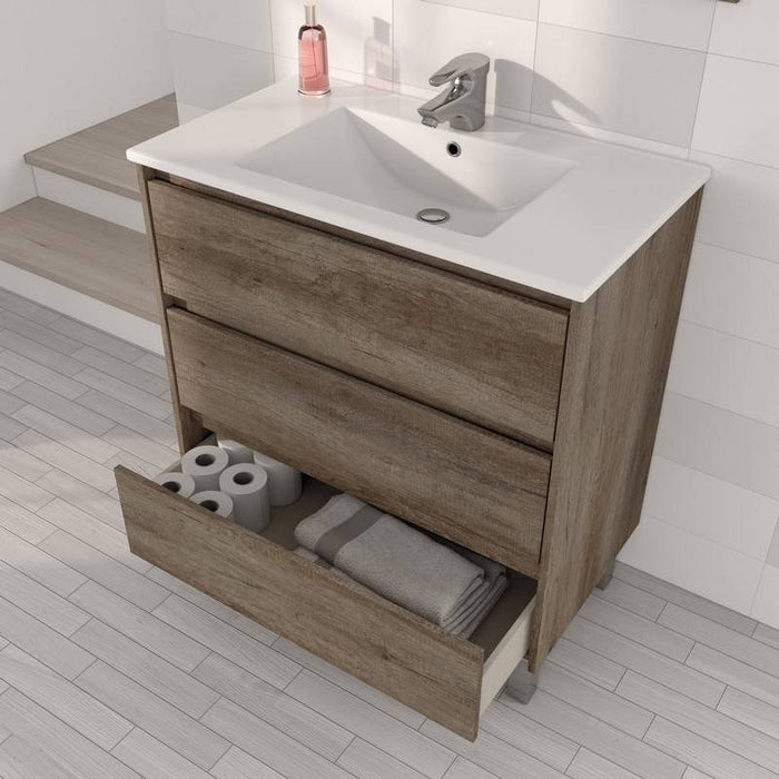 Mobile bagno 101x46x52 cm serie c in olmo nodato cod 82871