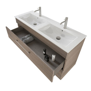 Mobile bagno sospeso 120 cm Smart olmo con specchio