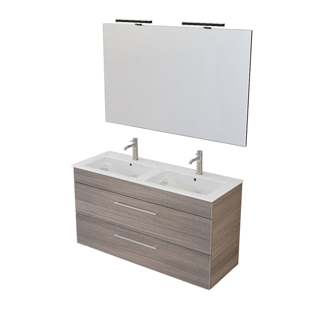 Mobile bagno sospeso 120 cm Smart olmo con specchio