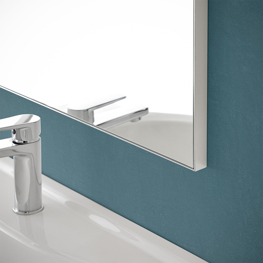 Mobile bagno a terra 65 cm grigio calce con lavabo e specchio Moon