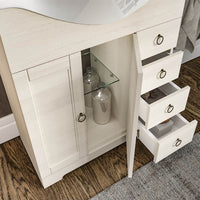 Mobile bagno a terra 75 bianco decape con lavabo e specchio Romantica