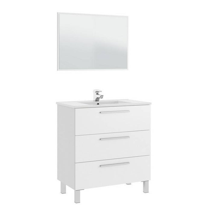 Mobile bagno athena/albert 3 cassetti bianco lucido 80x86 cod 82855